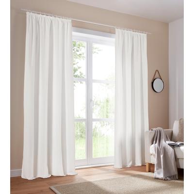 Vorhang HOME AFFAIRE "Parry" Gr. 6, beige (natur), B:140cm H:295cm, Polyester, Recyceltes Material, Gardinen, 2-er Set, blickdicht, monochrom, basic, einfarbig, Bestseller Image