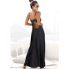 Maxikleid S.OLIVER, Damen, Gr. 34, N-Gr, schwarz, Jersey, Obermaterial: 95% Viskose, 5% Elasthan, unifarben, modisch, figurumspielend lang, Rundhals, ohne Ärmel, Kleider, mit tiefem Rückenausschnitt