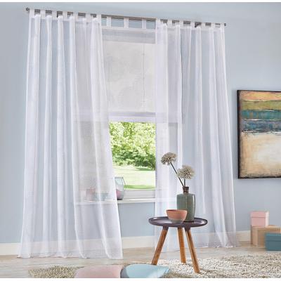 Raffrollo MY HOME "Belem" Gr. 4, weiß, B:100cm H:140cm, Voile, Obermaterial: 100% Polyester, Raffrollos, Transparent, Voile, Polyester Image