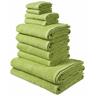 "Handtuch Set MY HOME ""Inga, Duschtücher, Handtücher, Gästetücher, Seiftücher"" Handtücher (Packung) Gr. (10 St.), grün Handtuch-Sets"