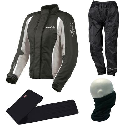 Motorradkombi NERVE Gr. 40, silber (schwarz, silberfarben), Overalls, 40, N-Gr, Obermaterial: 100% Polyester. Innenseite: 100% Polyester