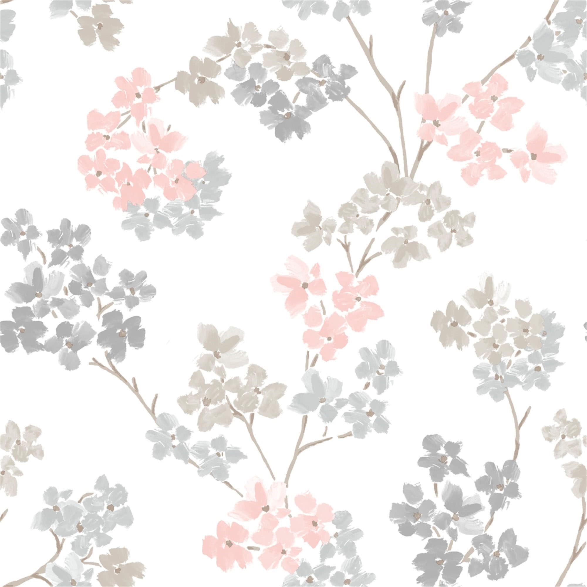 Vliestapete SUPERFRESCO EASY "Blumen", grau, B:0,52 L:10, Vlies, Tapeten, Rosa/Grau - 10m x 52cm Image
