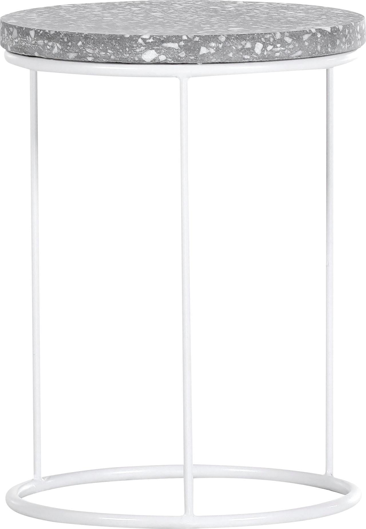 Beistelltisch GUTMANN FACTORY "Terrazzo", grau (weiß, grau), Tische, in filigraner Optik