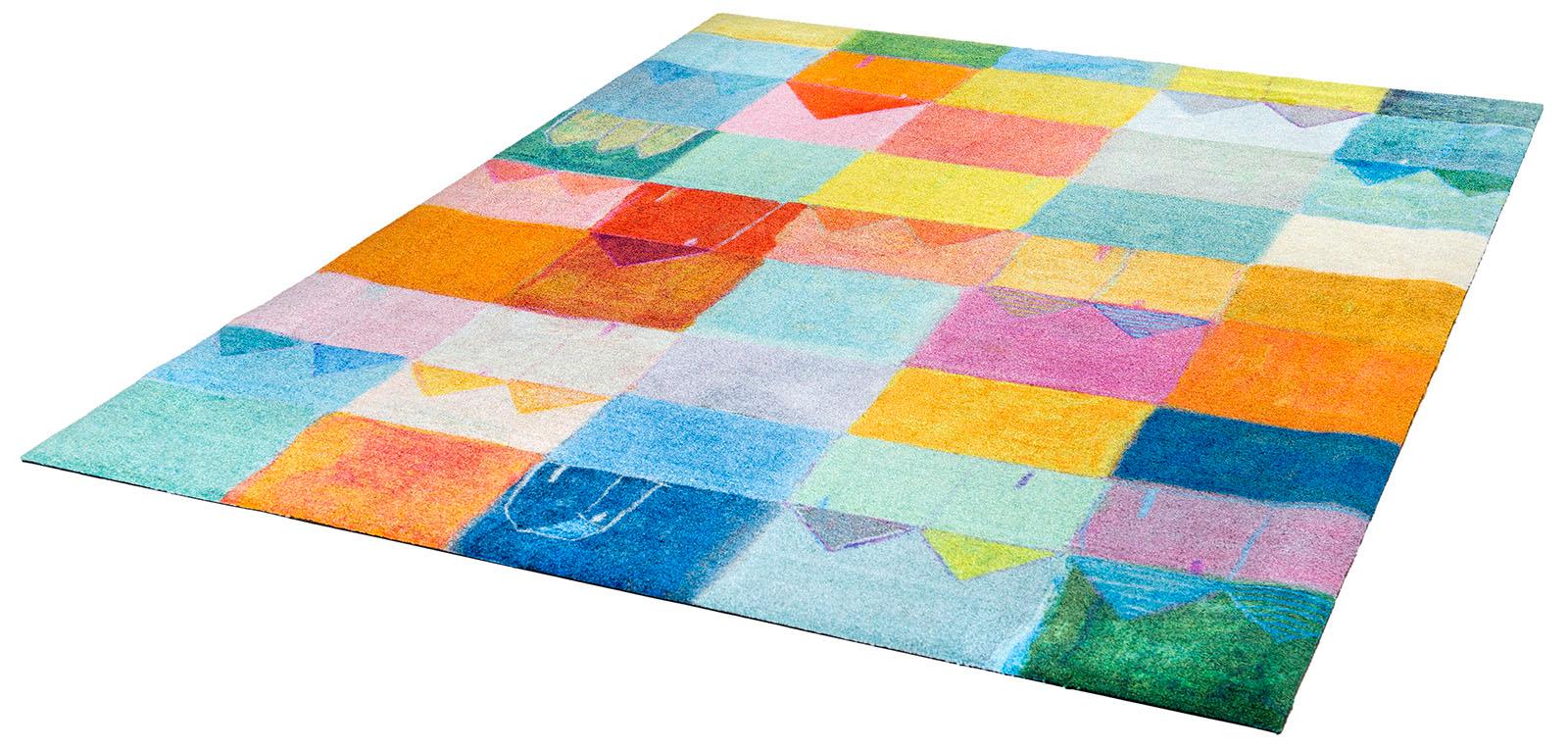 Teppich "Sonnenstadt" Gr. 4, bunt, B:170cm H:9mm L:240cm, Kunstfaser, WASH+DRY BY KLEEN-TEX, Teppiche, rutschhemmend, waschbar, Wohnzimmer Image