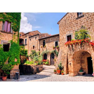 Fototapete PAPERMOON "Italian Old Village", bunt (mehrfarbig), B:4m L:2,6m, Vlies, Tapeten Image