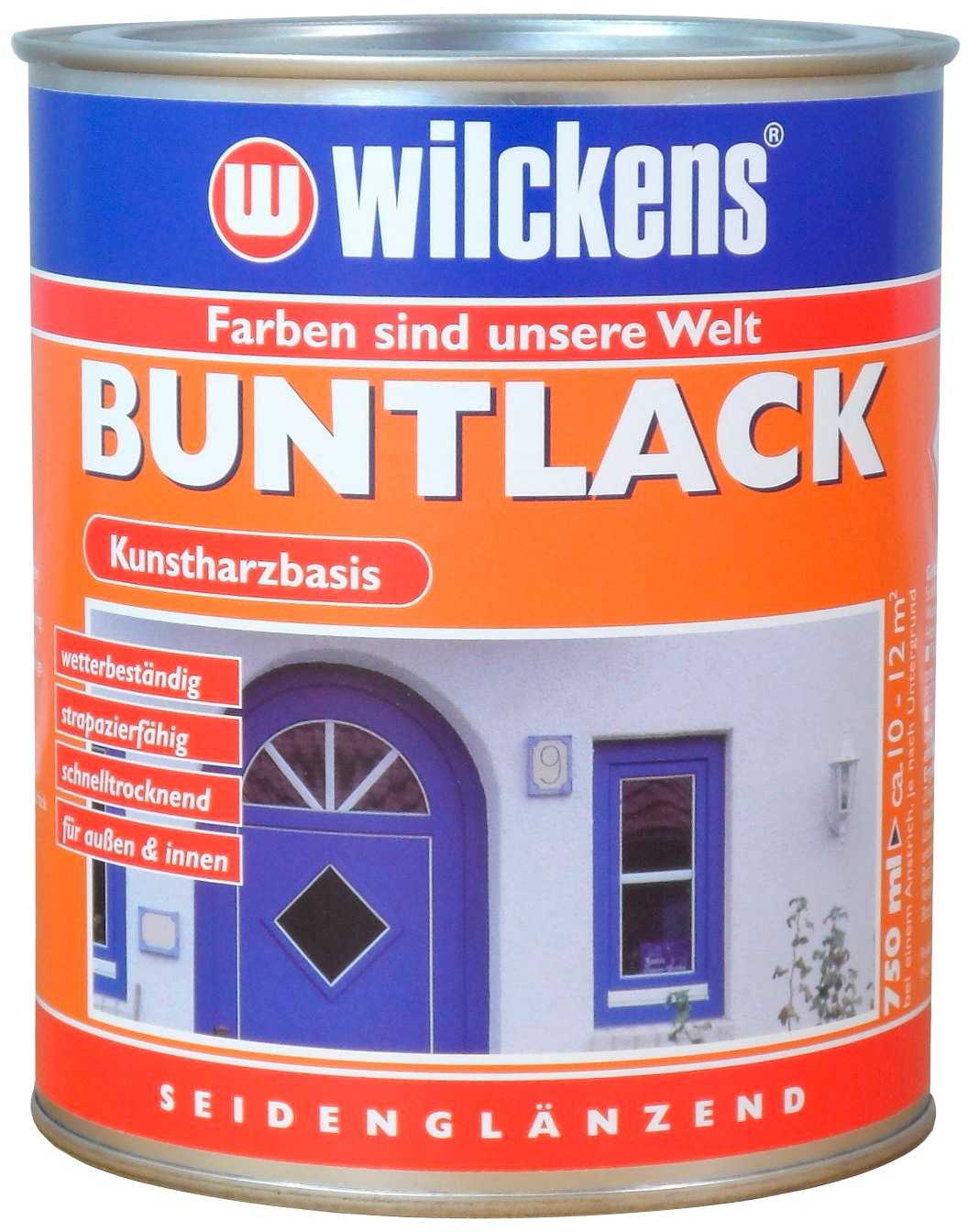 „WILCKENS FARBEN Kunstharzlack „“Buntlack seidenglänzend““ Farben Aromatenfreier Kunstharz-Lack Gr. 0,75 l 750 ml, weiß Lacke“