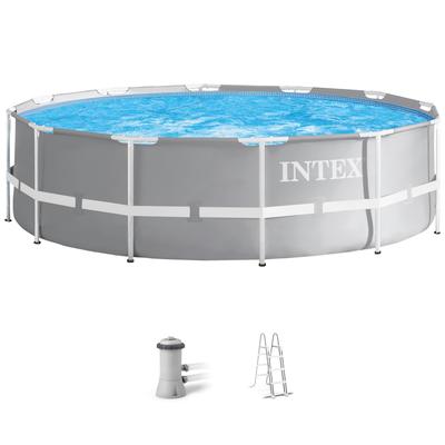 Framepool INTEX "PrismFrame", grau (grau, blau), H:99cm Ø:366cm, Schwimmbecken, ØxH: 366x99 cm Image