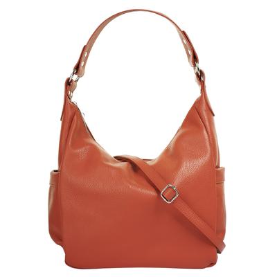 Shopper SAMANTHA LOOK, Damen, Gr. B/H/T: 35cm x 25cm x 10cm onesize, orange, Leder, unifarben, Taschen, echt Leder, Made in Italy Image