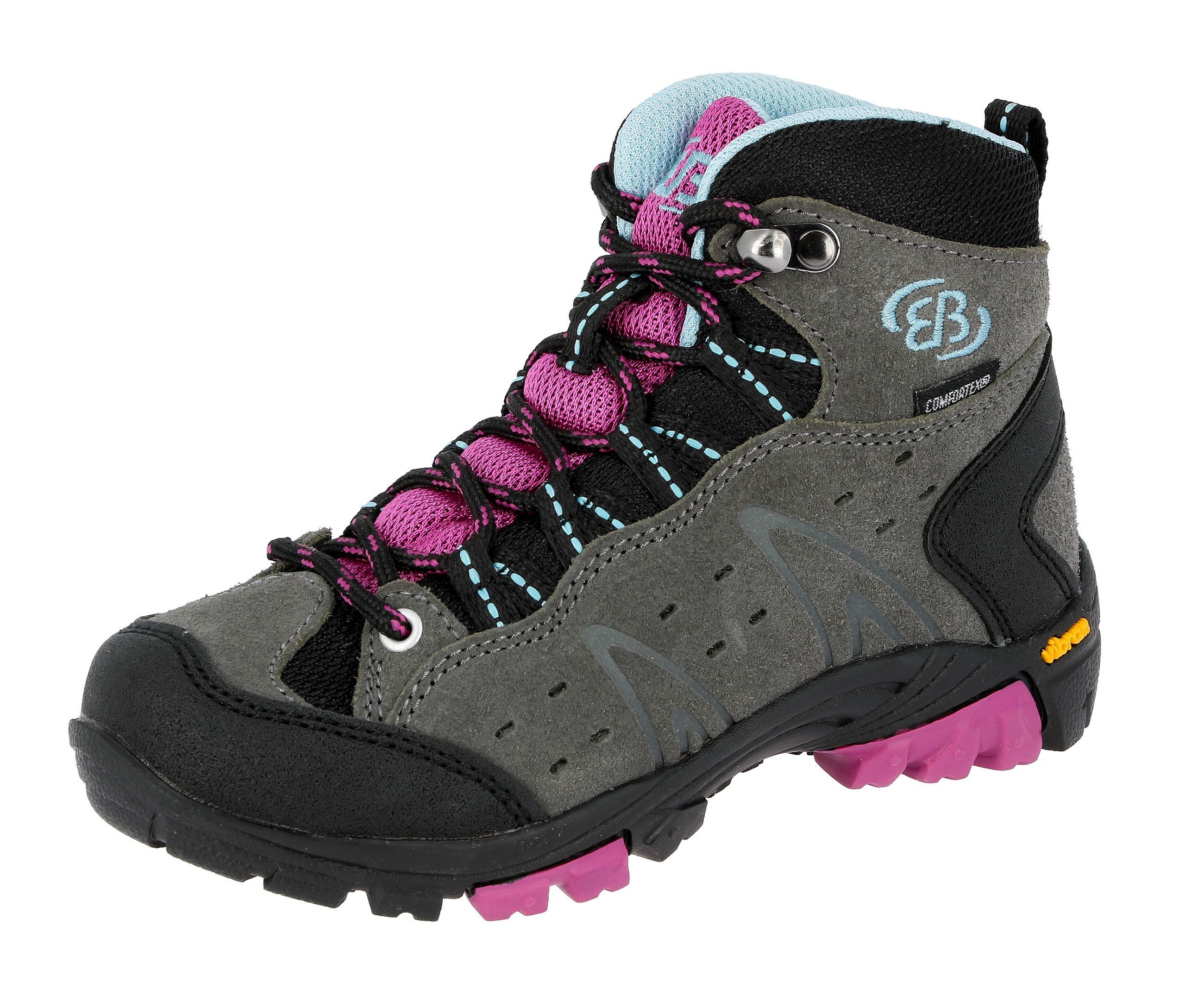 Wanderschuh BRÜTTING "Outdoorstiefel Mount Bona High Kids", Kinder, Gr. 36, grau, Veloursleder, Schuhe Wanderschuh
