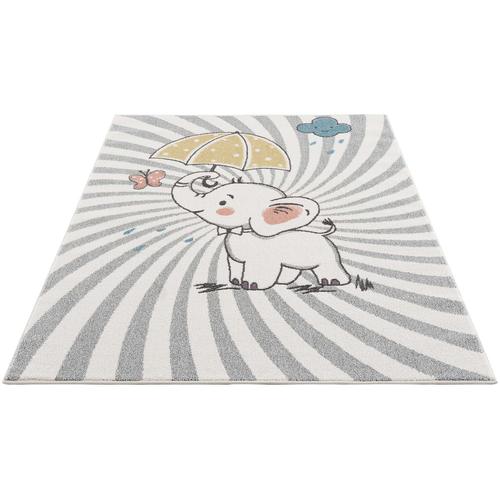 Kinderteppich CARPET CITY ""Anime9388"" Teppiche Gr. B: 140cm, 11mm, L: 200cm, beige (creme) Kinder Spielteppich Spielteppich, Elefant, Weicher Flor, Pflegeleicht, Kinderzimmer