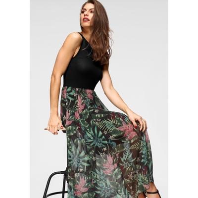 Sommerkleid ANISTON SELECTED, Damen, Gr. 42, N-Gr, bunt (schwarz, grün, gelb, rosé, blau), Jersey, Web, Georgette, Obermaterial: 95% Viskose, 5% Elasthan. Futter: 95% Viskose, 5% Elasthan. Rock: 100% Polyester, unifarben, gemustert, modisch,... Image