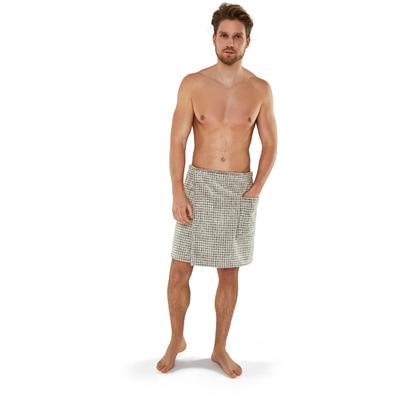 Kilt MÖVE "Eden, ideal für Sauna & Spa", beige (natur), L:50cm, Walkfrottee, Hausmäntel, edle Karo-Optik