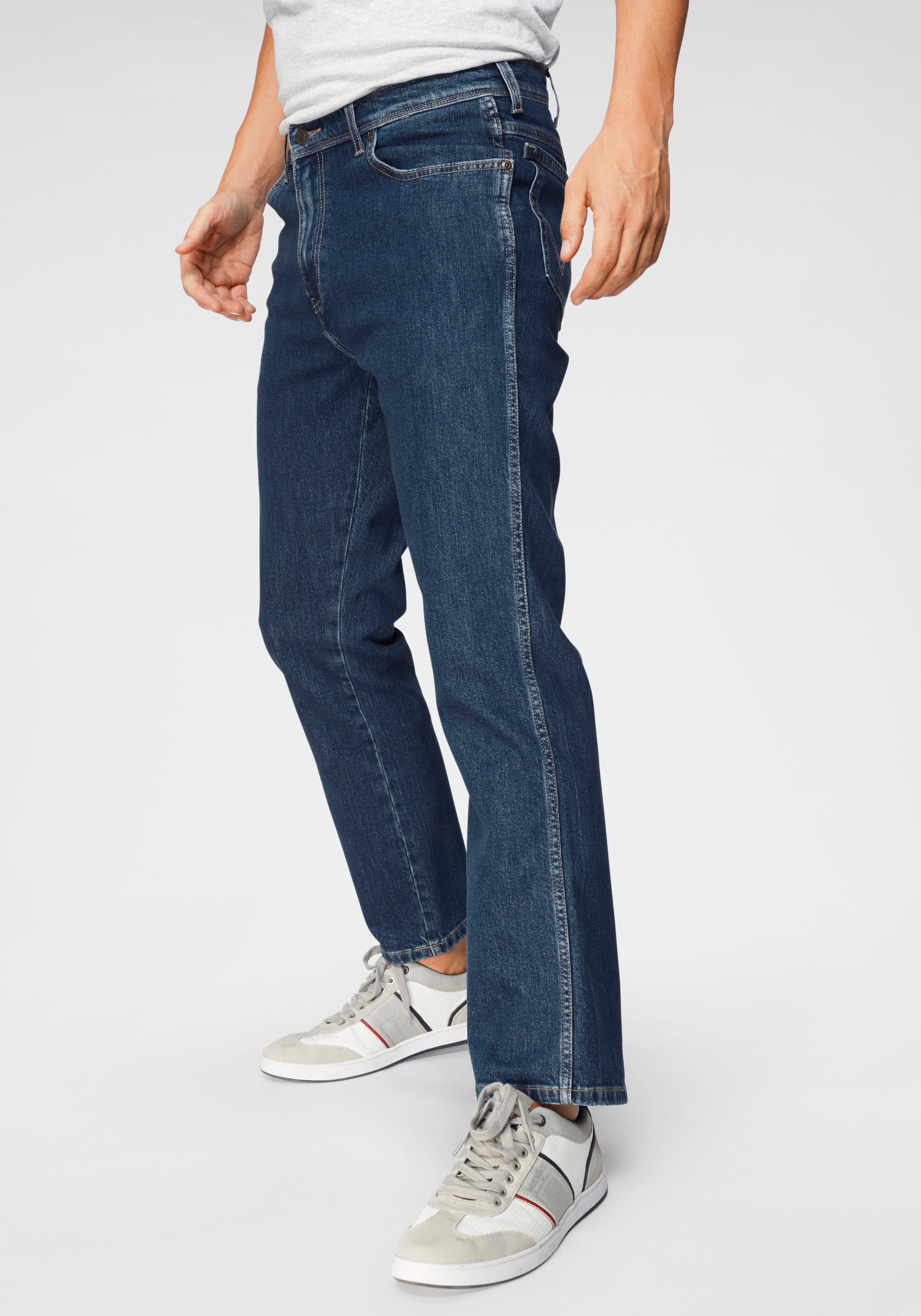 Stretch-Jeans WRANGLER "Durable", Herren, Gr. 32, Länge 32, grau (schwarzstone), Denim/Jeans, Obermaterial: 99% Baumwolle, 1% Elasthan, gerade lang, Jeans