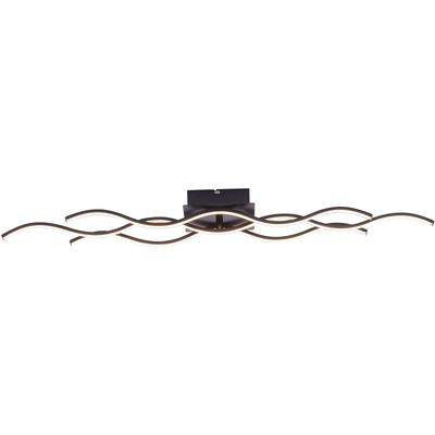 JUST LIGHT LED Deckenleuchte "WAVE", schwarz, B:16cm H:8cm L:97cm, Lampen, LED Deckenlampe