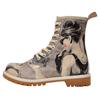 Schnürboots DOGO "Boots Go Back To Being Yourself Damen Boots / Female", Damen, Gr. 39, Normalschaft, grau, Lederimitat, Schuhe, Vegan