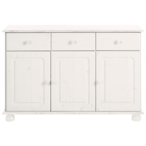 „Sideboard HOME AFFAIRE „“Mette““ Sideboards Gr. B/H/T: 120 cm x 77 cm x 34 cm, 2, weiß Sideboards mit gefrästen, kugelförmigen Füßen, Breite 120 cm“