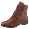 Stiefelette RIEKER, Damen, Gr. 40, braun, Lederimitat, elegant, Schuhe, Schnürstiefelette, Schnürboots mit Reißverschluss an der Außenseite