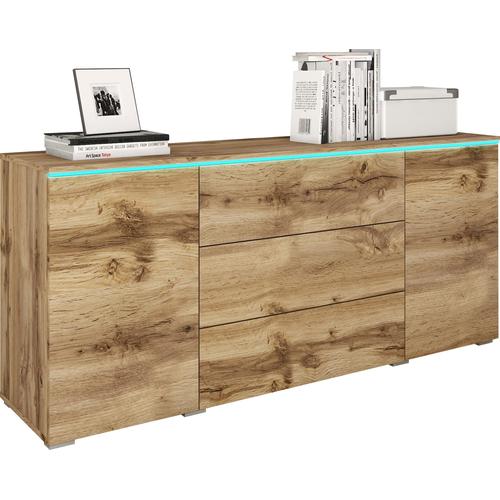 „Sideboard INOSIGN „“Vera““ Sideboards Gr. B/H/T: 150 cm x 67,9 cm x 39,5 cm, matt, 3, braun (eichefarben votan) Sideboards Breite 150 cm“