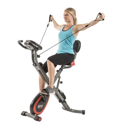 Heimtrainer "Multi-Function X-BIKE (mit/ohne Unterlegmatte)" Gr. 2, rot (rot, schwarz), MOTIVE FITNESS BY U.N.O., Fahrradtrainer, mit Unterlegmatte, klappbar, B:53cm H:115cm L:100cm Image