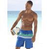 Badeshorts KANGAROOS, Herren, Gr. M (50), N-Gr, blau (blau, türkis), Polyester, gestreift, Badehosen, mit Streifen