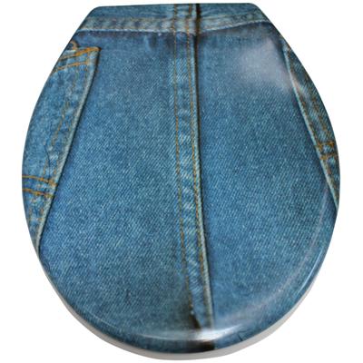 WC-Sitz ADOB "Jeans", grau, Duroplast, WC-Sitze, sehr stabil, universal passend