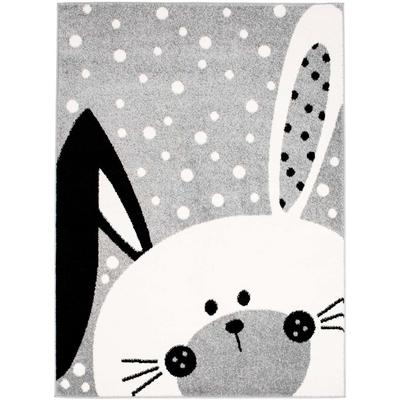 Kinderteppich CARPET CITY "Bubble Kids 1316" Gr. 4, grau, B:160cm H:11mm L:225cm, Kunstfaser, Teppiche, Spielteppich, Hase, Weicher Flor, Pflegeleicht, Kinderzimmer Image