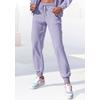 Jogginghose BUFFALO, Damen, Gr. 36/38, N-Gr, lila (lavendel), angeraute Sweatware, Obermaterial: 60% Baumwolle, 40% Polyester, unifarben, casual, bequem lang, Hosen, mit seitlichen Eingrifftaschen, Loungeanzug