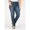 Slim-fit-Jeans ARIZONA "Curve-Collection" Gr. 52, N-Gr, blau (dark blue wash) Damen Jeans Röhrenjeans