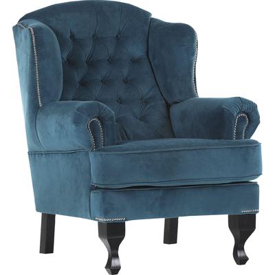 Ohrensessel GUTMANN FACTORY "New Barock", blau (türkis), B:87cm H:107cm T:96cm, Sessel Image
