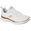 Sneaker SKECHERS "FLEX APPEAL 4.0 BRILLINAT VIEW", Damen, Gr. 40, rosa (weiß, roségoldfarben), Textil, Lederimitat, sportlich, Schuhe, Freizeitschuh, Halbschuh, Schnürschuh mit Air Cooled Memory Foam