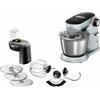 BOSCH Küchenmaschine "Serie 8 MUM9D33S11, Durchlaufschnitzler, 3 Scheiben, silber", schwarz (platinum silber, schwarz), B:22,2cm H:31,7cm T:39,5cm, Küchenmaschinen, Edelstahlschüssel, Knethaken/Rühr-/Silikonbesen, spülm.fest