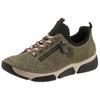 Slip-On Sneaker RIEKER, Damen, Gr. 38, schwarz (khaki, schwarz), Nubuklederimitat, Textil, sportlich, Schuhe Sneaker, Schlupfschuh, Halbschuh, Freizeitschuh mit weicher Innensohle