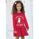 Jerseykleid KIDSWORLD "Einhorn" Gr. 128/134, N-Gr, rot Mädchen Kleider Gemusterte