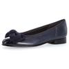 Ballerina GABOR, Damen, Gr. 36, blau (dunkelblau), Leder, Lacklederimitat, klassisch, Schuhe, Flats, Kitten Heel, Festliche Schuhe mit aufwendiger Schleife