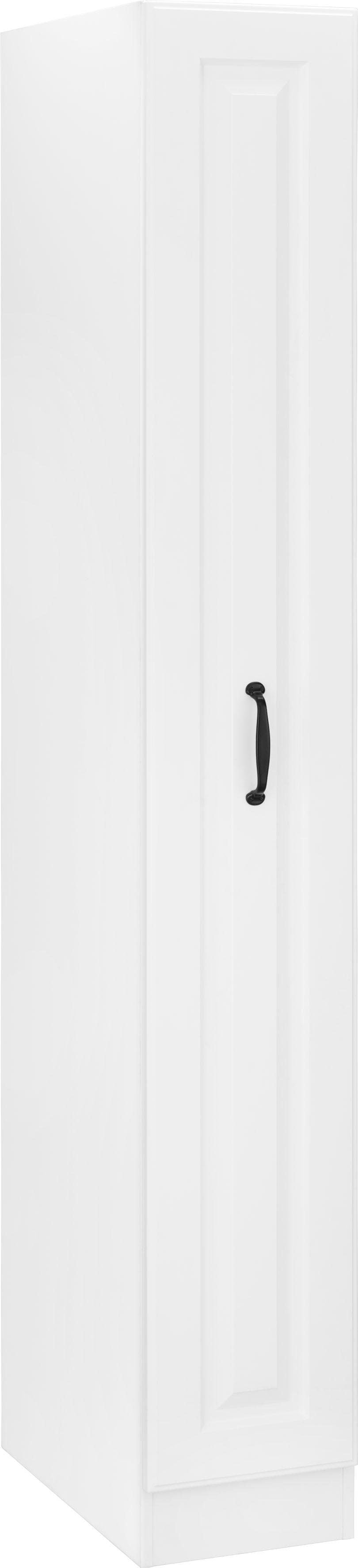 Apothekerschrank WIHO KÜCHEN "Erla", weiß (front: kassette weiß, korpus: weiß), B:30cm H:200cm T:57cm, Schränke, Apothekerschrank, Auszug mit 4 Ablagefächern