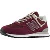 Sneaker NEW BALANCE "ML574 Core", Gr. 41,5, rot (bordeaux, grau), Leder, Textil, Schuhe Modernsneaker, Topseller