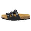 Pantolette LICO "Pantolette Bioline Flower", Gr. 40, schwarz, Synthetik, Schuhe