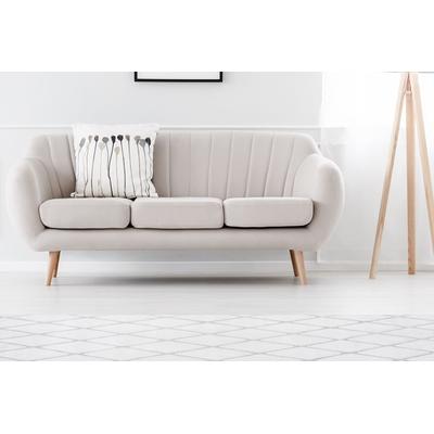Teppich ME GUSTA "Vivica 200" Gr. 31, blau (graublau, weiß), B:80cm H:20mm L:250cm, Kunstfaser, Teppiche, besonders weich durch Microfaser, Wohnzimmer Image