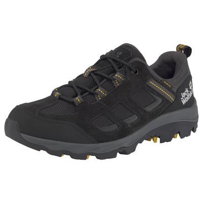 Wanderschuh JACK WOLFSKIN "VOJO 3 TEXAPORE LOW M", Gr. 40, schwarz (schwarz, gelb), Leder, Textil, sportlich, Schuhe, wa