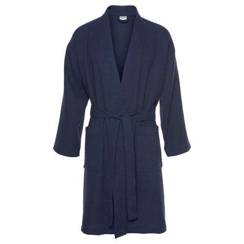 "Unisex-Bademantel ANDAS ""Nora"" Bademäntel Gr. S, blau (navy) Bademantel Bademäntel"