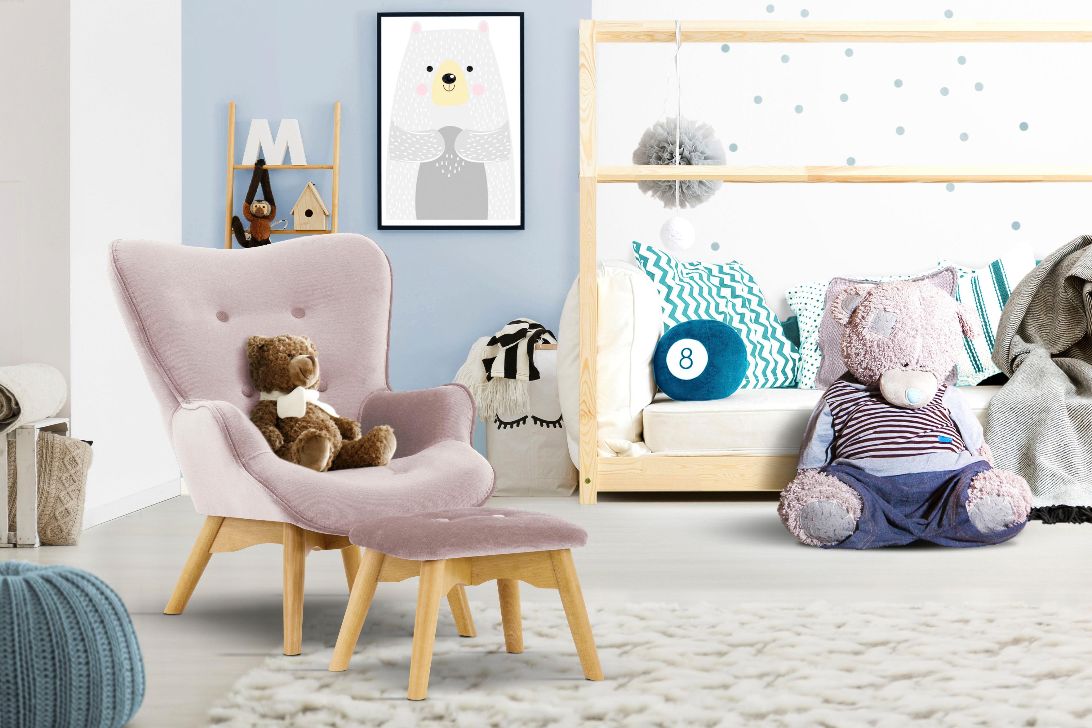 Sessel LÜTTENHÜTT "Duca Mini", rosa (altrosa), B:58cm H:67cm T:68cm, Sessel, in kleiner Ausführung für Kinder Image