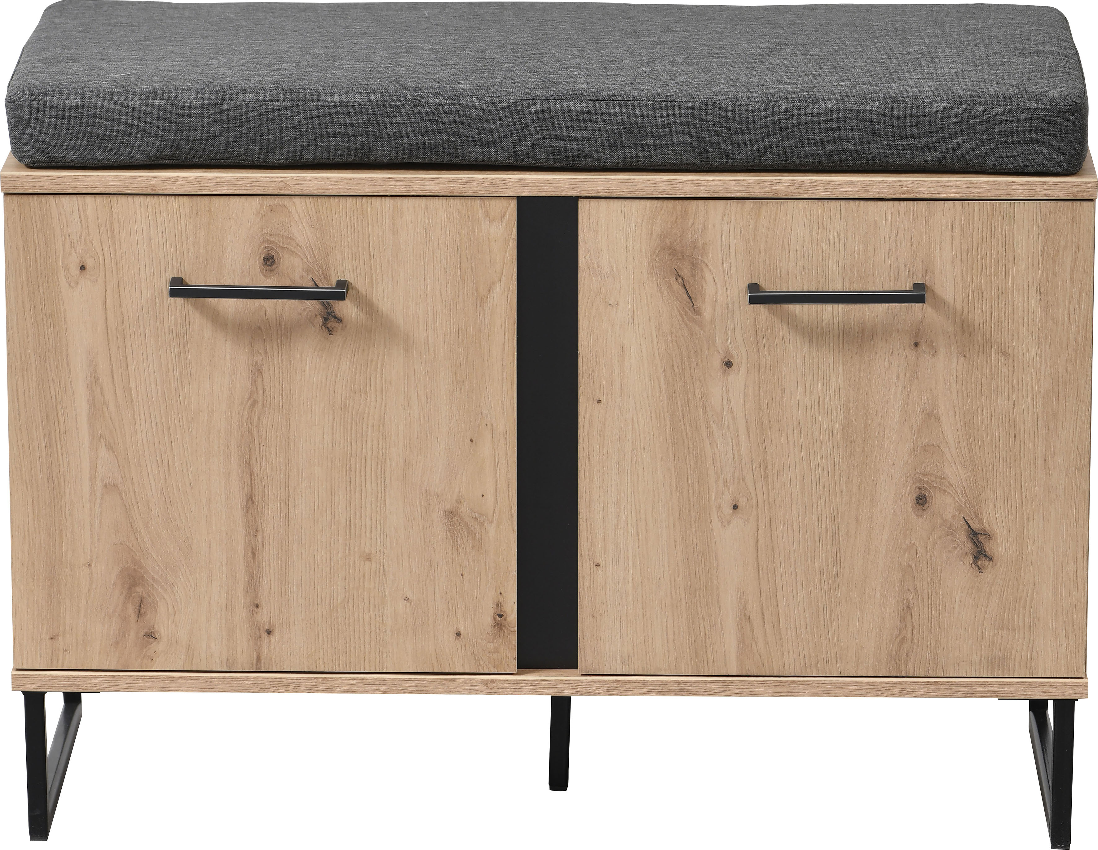 Schuhbank INOSIGN "Sardinia", braun (artisan eiche, schwarz), B:84,5cm H:54,5cm T:35cm, Spanplatte, Sitzbänke Image