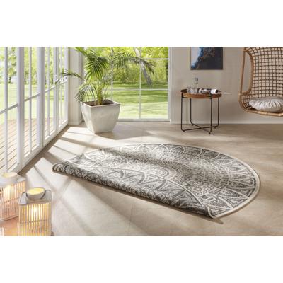 Teppich HANSE HOME "Lilja Wendeteppich", beige (creme, grau), H:5mm Ø:240cm, Polypropylen (PP), Teppiche, In-& Outdoor, beidseitig, Wetterfest, Balkon, Garten, Wohnzimmer Image