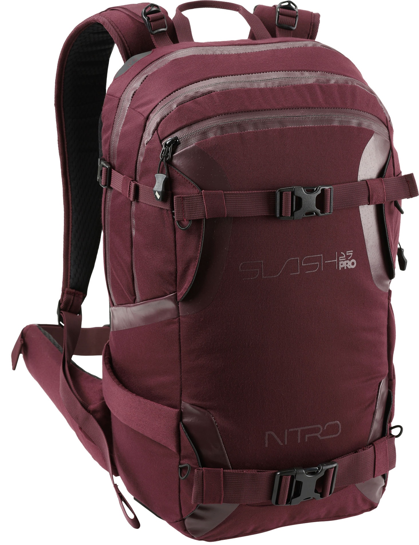 Freizeitrucksack NITRO "Slash 25 Pro", Gr. B/H/T: 31cm x 53cm x 15cm, rot (wine), Polyester, Rucksäcke Freizeitrucksack, Snowboardrucksack, Wanderrucksack, Freizeitrucksack, Skatepack