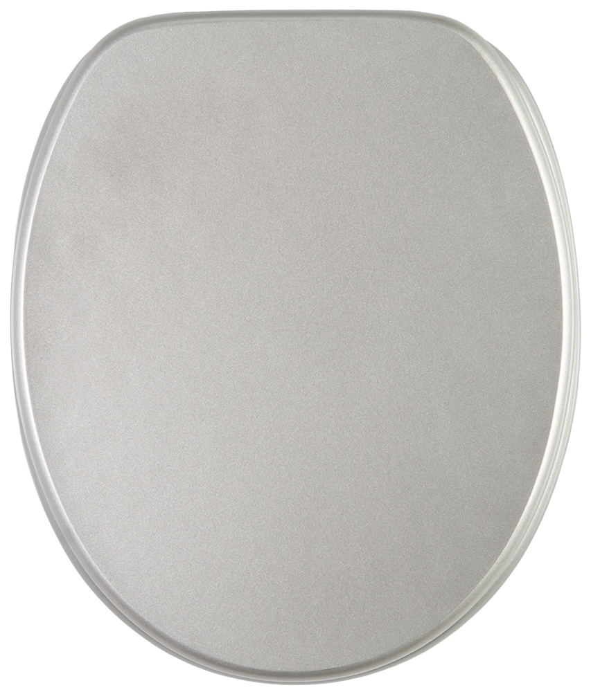 WC-Sitz SANILO "Glitzer WC-Sitz", silber (silberfarben), B:37,7cm L:47cm, MDF - Mitteldichte Holzfaserplatte, WC-Sitze, mit Absenkautomatik