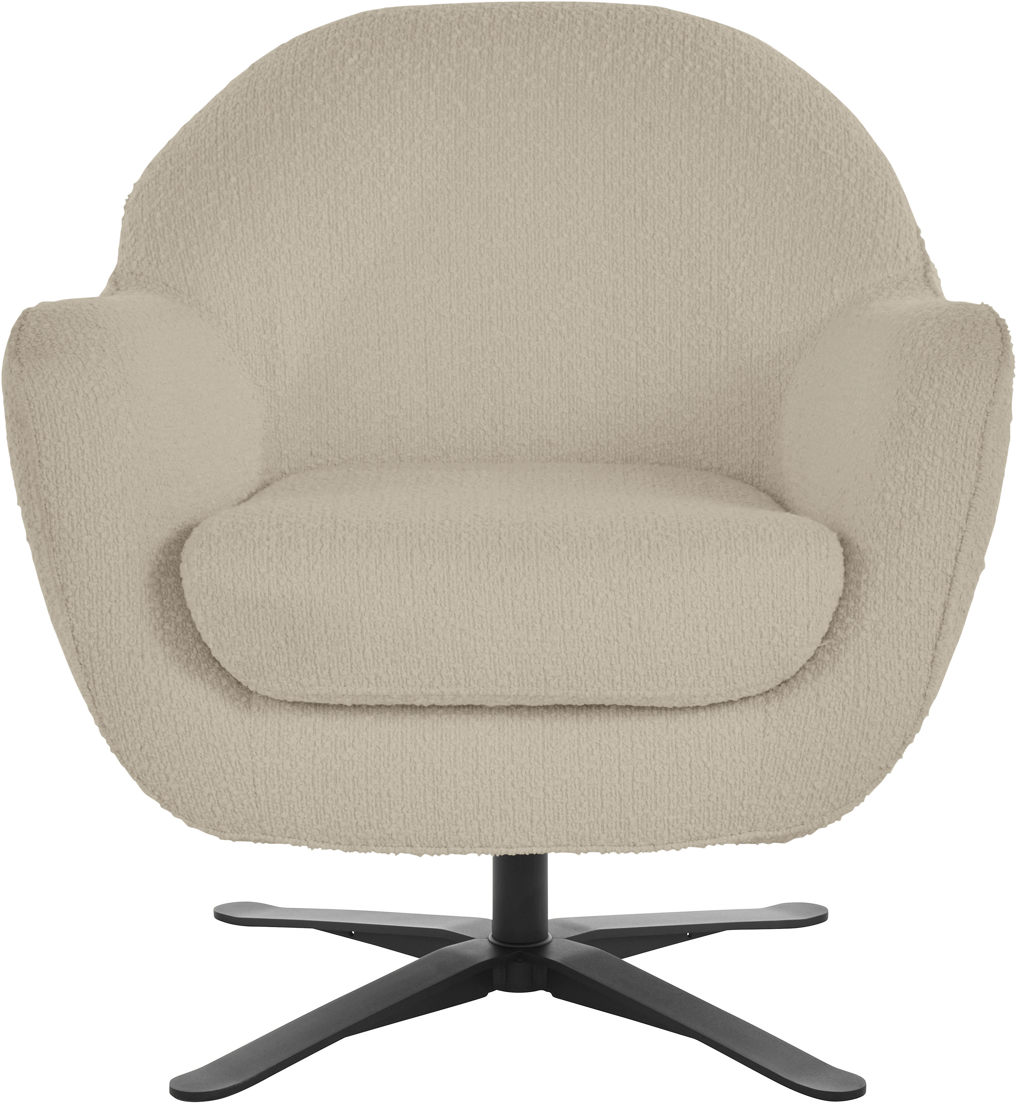 Drehsessel HOME AFFAIRE "Stavre, Loungesessel mit Drehfunktion", beige (sand), B:83cm H:85cm T:80cm, 95% Polyester 5% Polyacryl, Sessel, Drehsessel, in moderner Optik, mit elegantem Drehfuß
