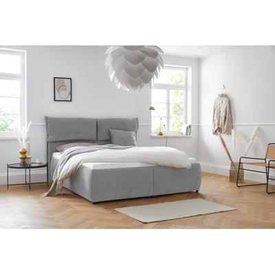 Polsterbett ANDAS "Jenson", grau, B:188cm L:225cm, Struktur weich (85% Polyester/15% Nylon), Betten, als Bettgestell oder mit 3 Matratzenarten und Härtegraden Image