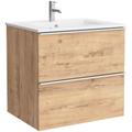 Waschtisch CYGNUS BATH "Waschtisch Hola 600" Waschtische Gr. eckig, braun (eiche, eiche ostipo) Waschbecken Waschtische