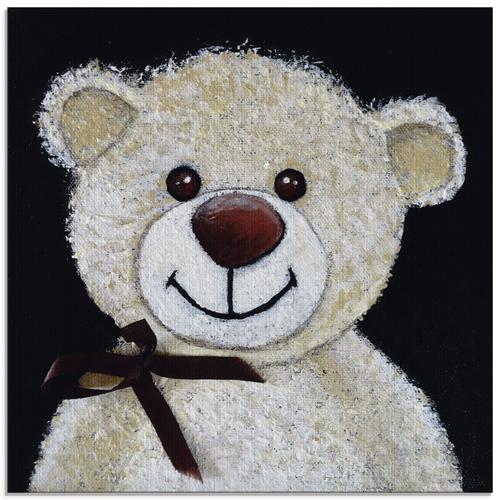 Artland Glasbild Teddybär, Spielzeuge, (1 St.) beige Bilder Wohnaccessoires