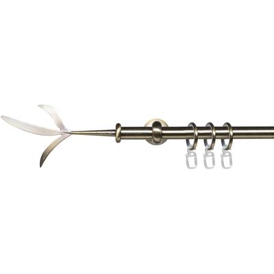 Gardinenstange LIEDECO "Esp Zweig" Gr. 2, schwarz (schwarz, messingfarben), L:160cm Ø:16mm, Metall, Gardinenstangen, 1-läufig im Fixmaß Ø 16 mm Image
